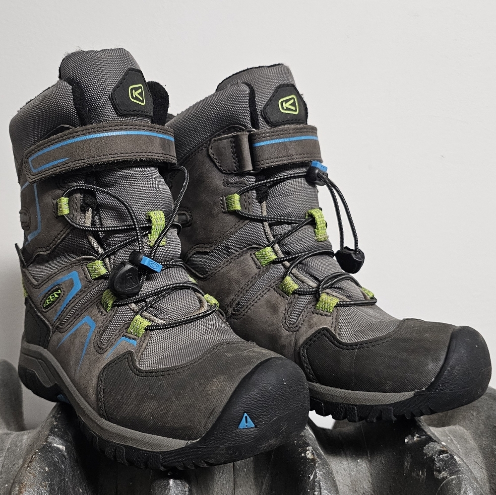 KEEN Kids' Gray and Blue Hiking Boots